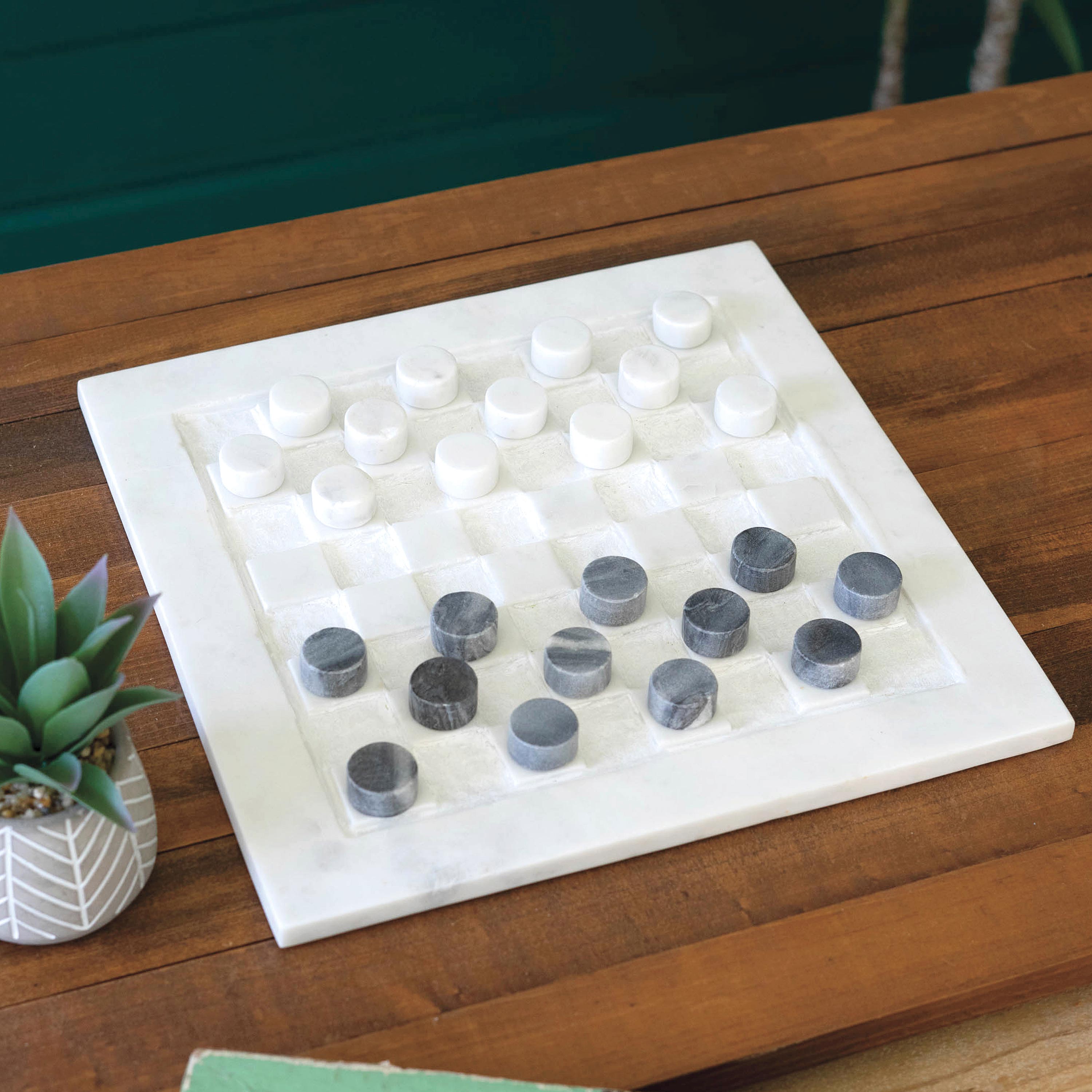 Marble Checkers Board Game