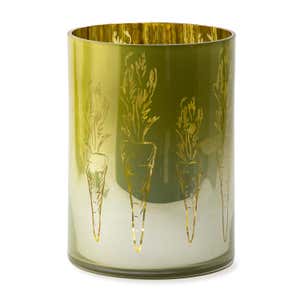 Carrot-Etched Glass Hurricane, Large