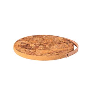 Cork Trivet with Leather Handle Collection