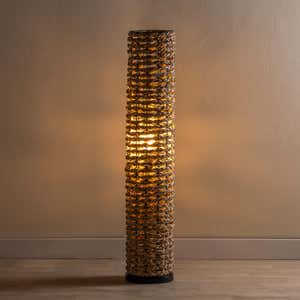 Woven Cattail Column Floor Lamp