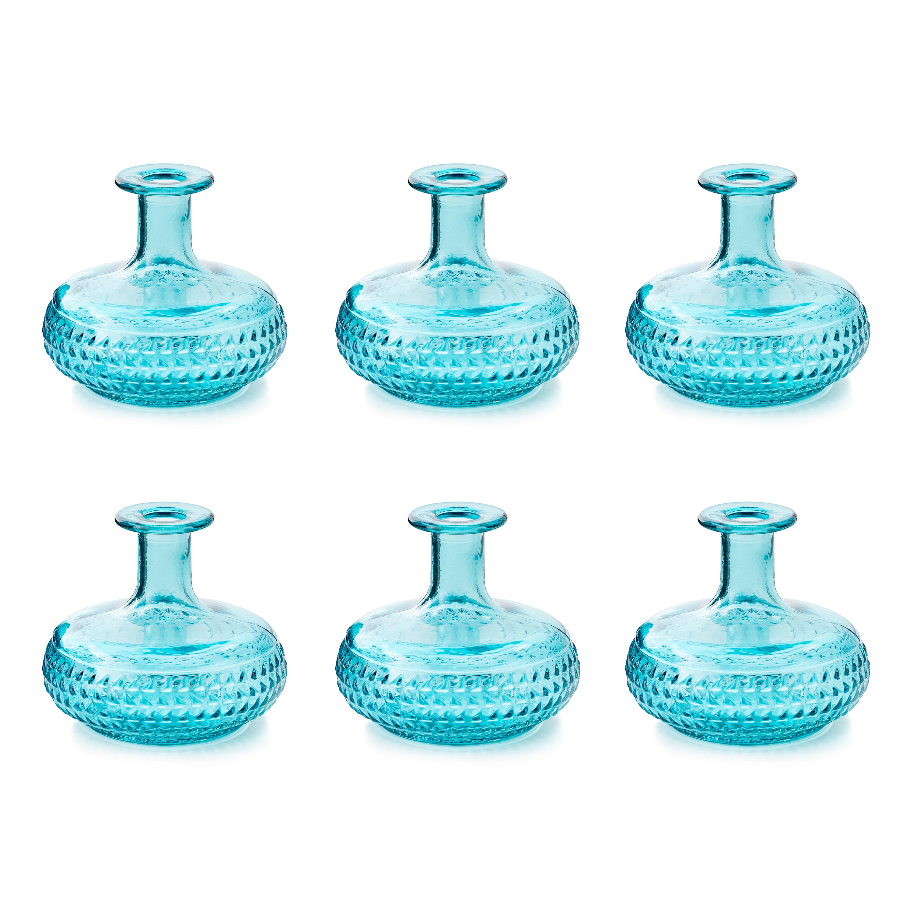 Diamond Recycled Glass Bud Vases, Set of 6 swatch image
