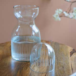 Cut Glass Water Carafe with Cup