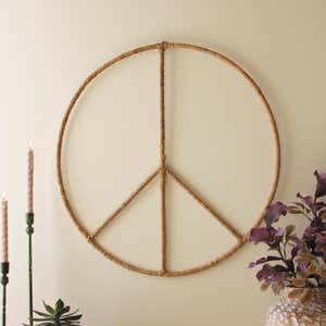 Seagrass Wall Hanging Peace Sign