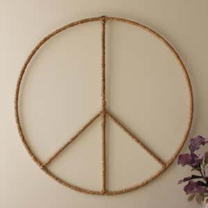 Seagrass Wall Hanging Peace Sign