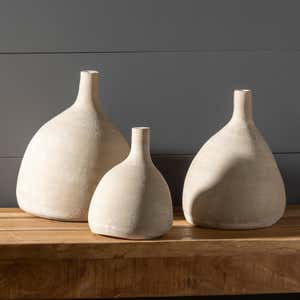 Clay Teardrop Vases, Set of 3