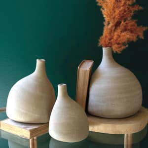 Clay Teardrop Vases, Set of 3
