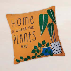 Home is Where the Plants Are Throw Pillow, 16"Sq.