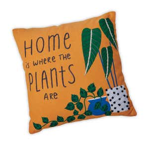 Home is Where the Plants Are Throw Pillow, 16"Sq.
