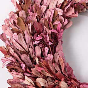 Dried 22" Natural Integrifolia Wreath, Blush