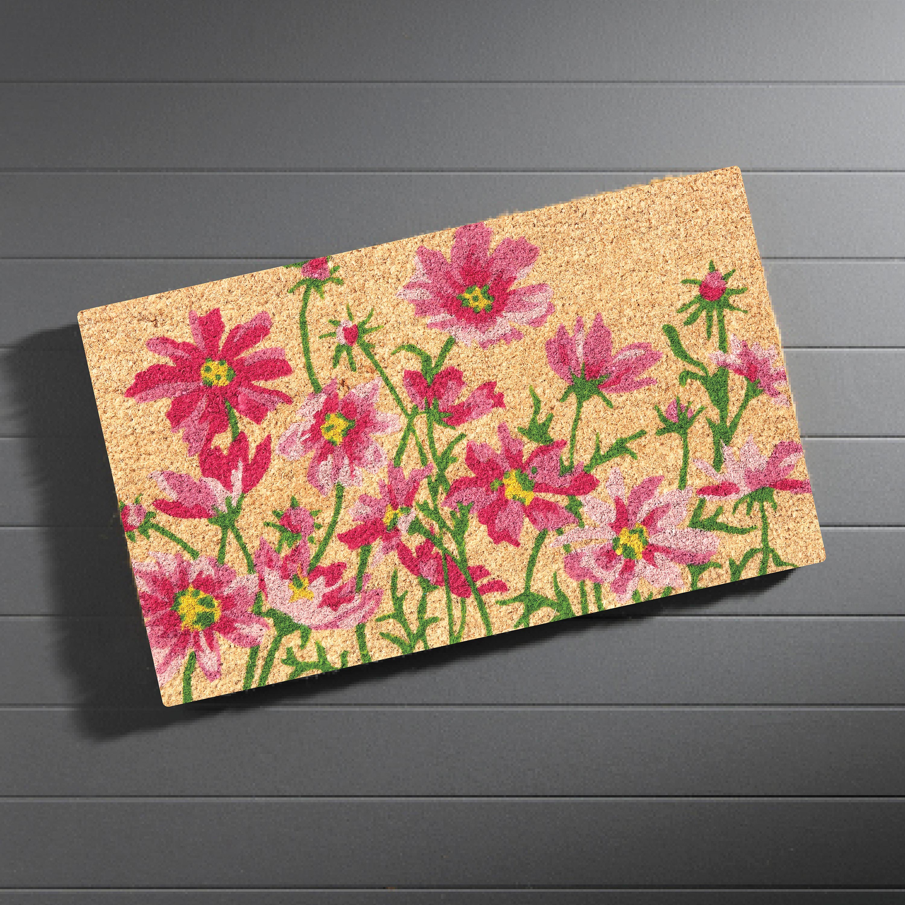 Cosmos Floral Coir Doormat