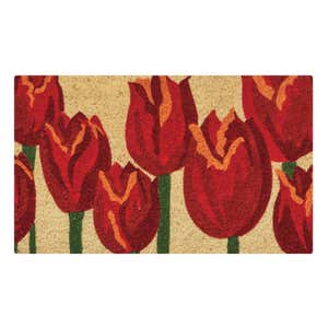 Red Tulips Coir Doormat