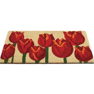 Red Tulips Coir Doormat
