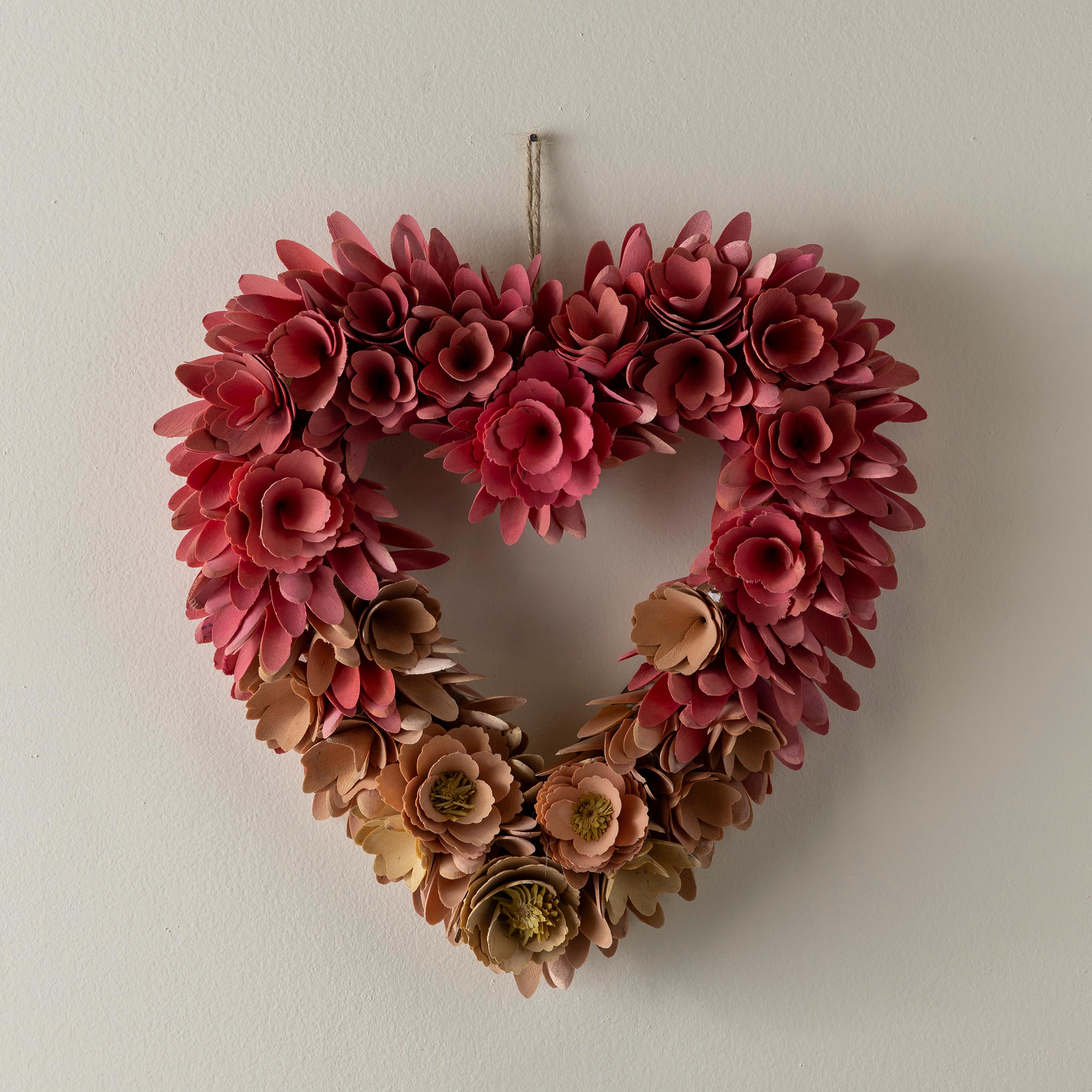 Ombre Wood Heart Wreath