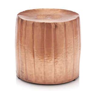 Low Hammered Drum Accent Table