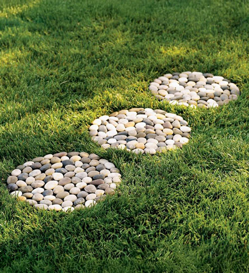 river rock stepping stones