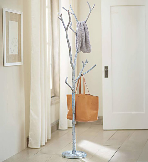 Recycled Metal Branch Coat Tree – Silver