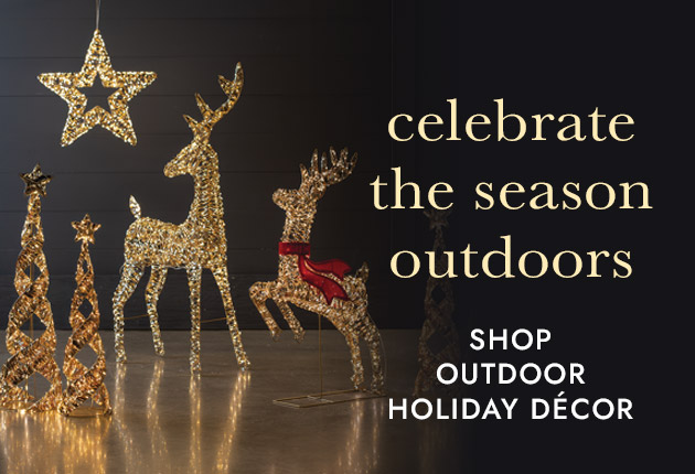 Image of V00410-V00414 Twinkling Outdoor Décor. celebrate the season outdoors. SHOP OUTDOOR HOLIDAY DECOR