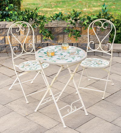 Image of Geneva Stone Mosaic Folding Bistro Set