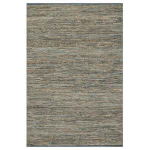 Loloi Edge Leather & Jute Rug in Brown - 3'6" x 5'6"  - Ivory