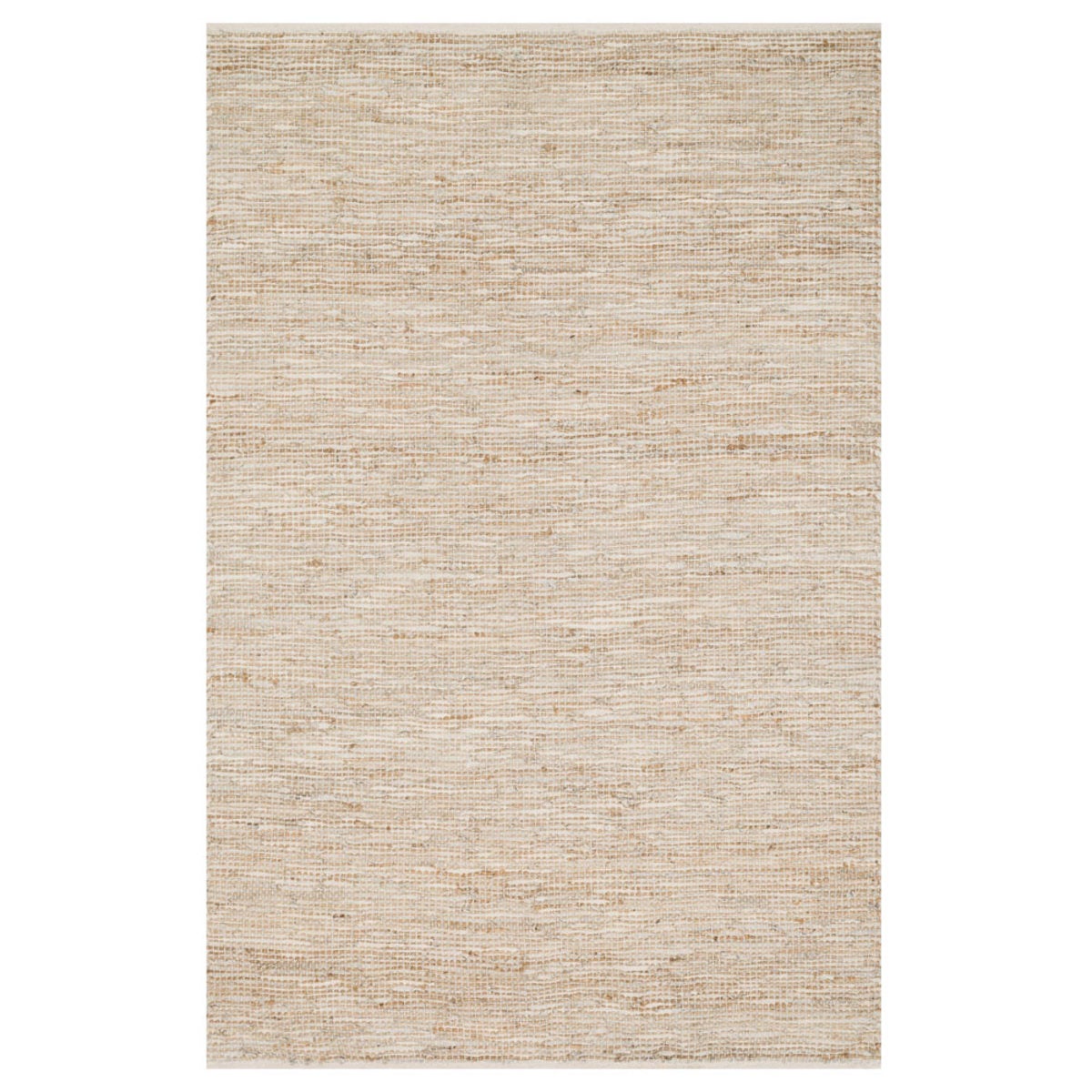 Loloi Edge Leather & Jute Rug in Brown - 5' x 7'6"  - Ivory