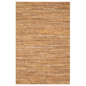 Loloi Edge Leather & Jute Rug in Brown - 7'9" x 9'9"  - Ivory