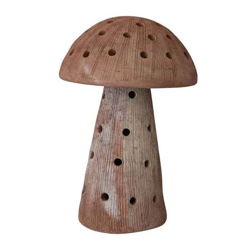 Large Terra Cotta Mushroom Candle Holder