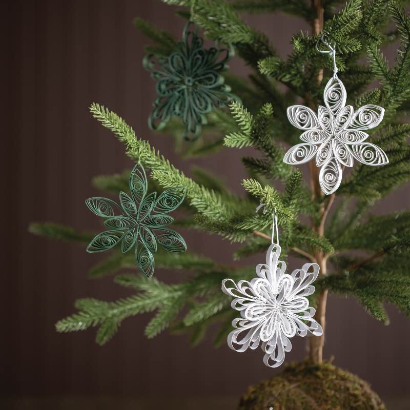 Set of 2 Paper Flower Ornaments, 4