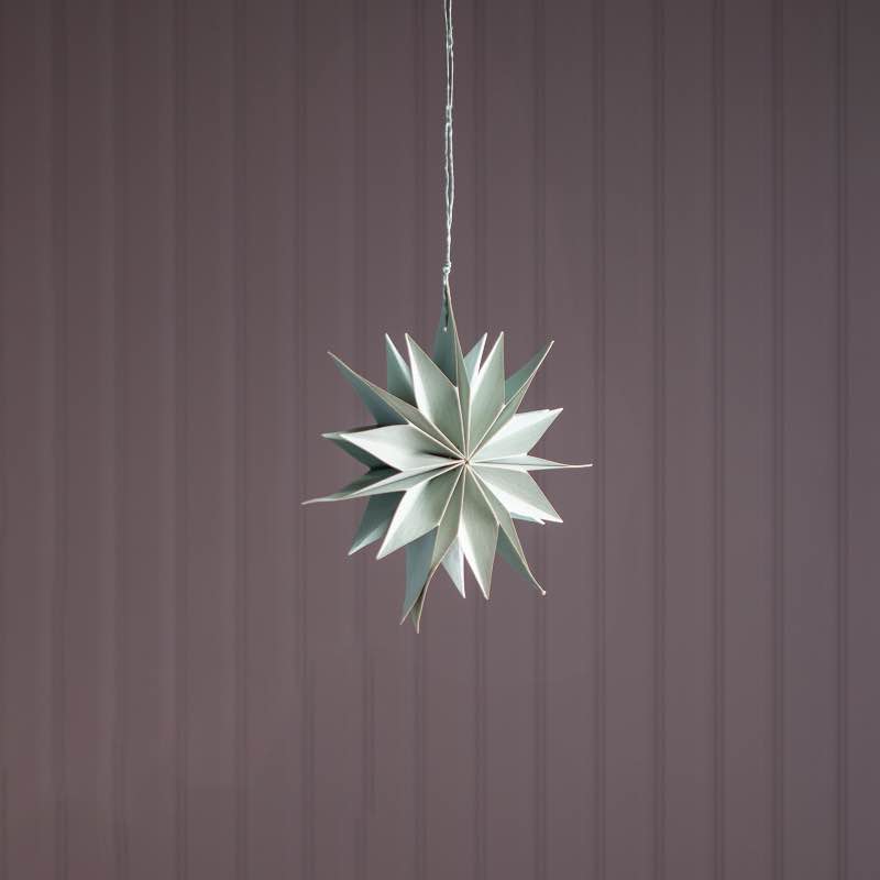 Handmade Paper and Wood Hanging Star, 8