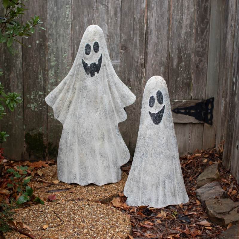 Painted Metal Ghosts, set of 2