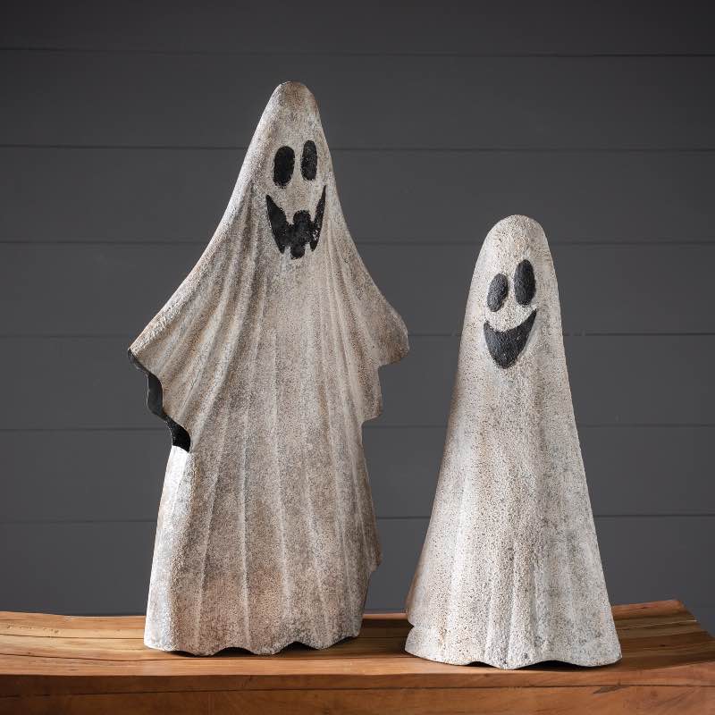 Painted Metal Ghosts, set of 2