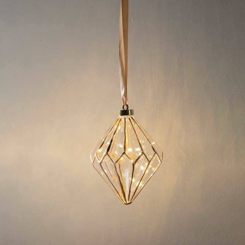 Battery Operated Micro LED Diamond Ornament