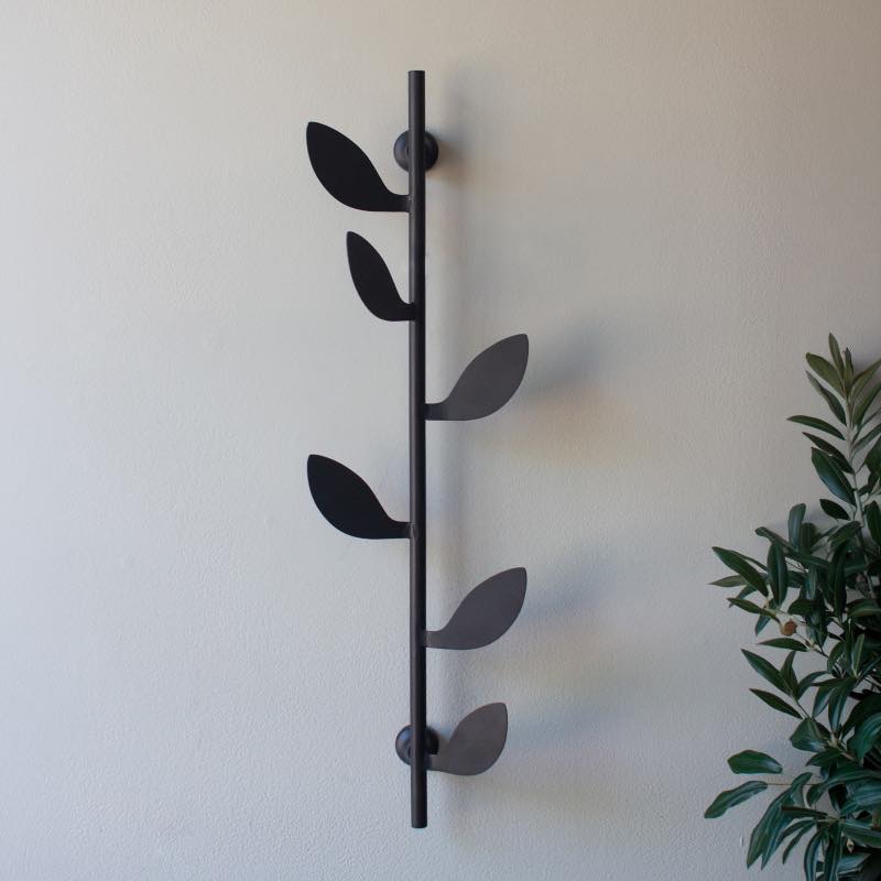 Iron Wall Coat Rack with Leaves