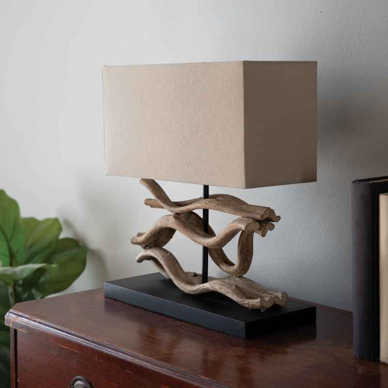 Bleached Mango Wood Table Lamp