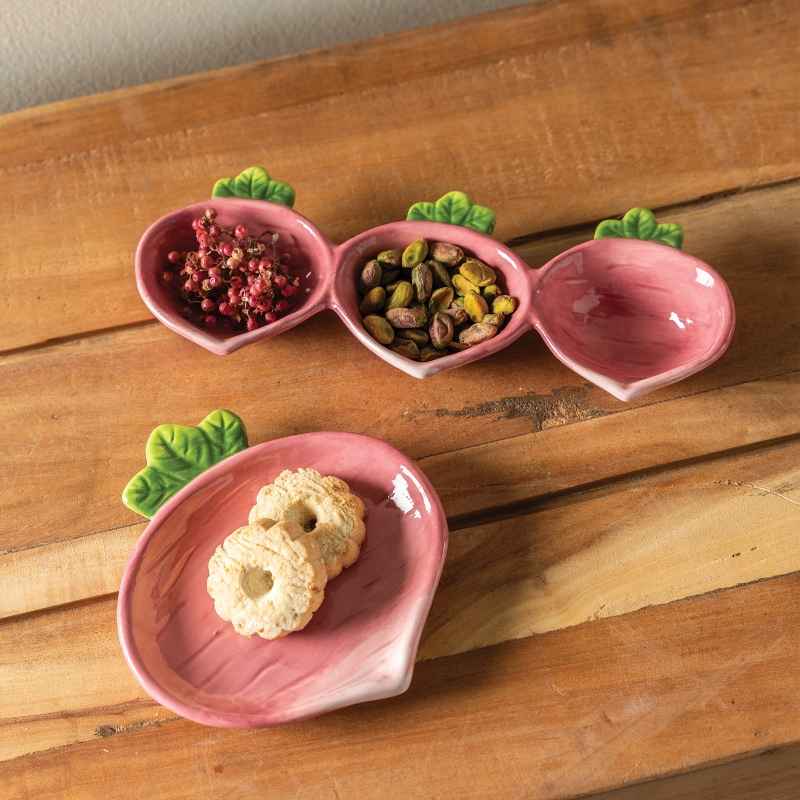 Set of 4 Radish Dolomite Serving Plates