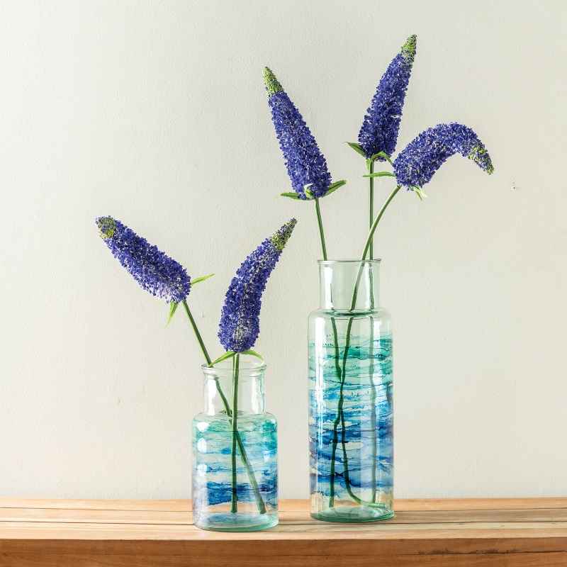 Set of 2 Brilliant Blue Artificial Stems