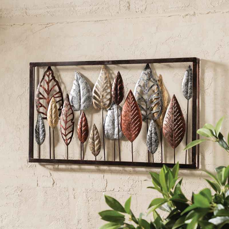 Recycled Metal Leaves Wall Decor