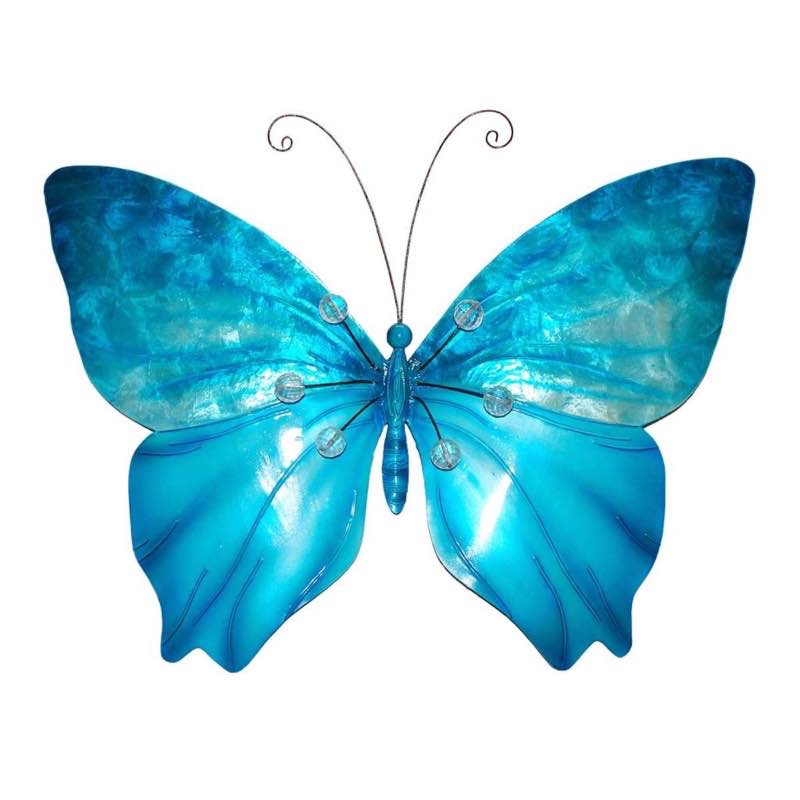 Metal and Capiz Butterfly Wall Decor - Blue