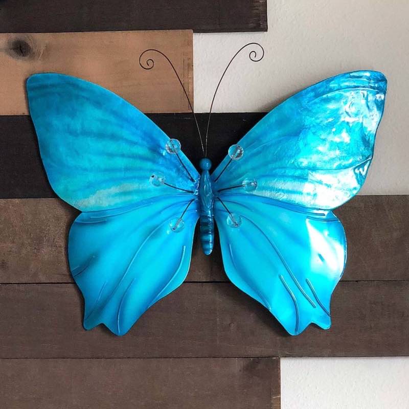 Metal and Capiz Butterfly Wall Decor - Blue