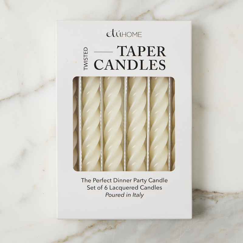 Set of 6 Lacquered Twisted Taper Candles
