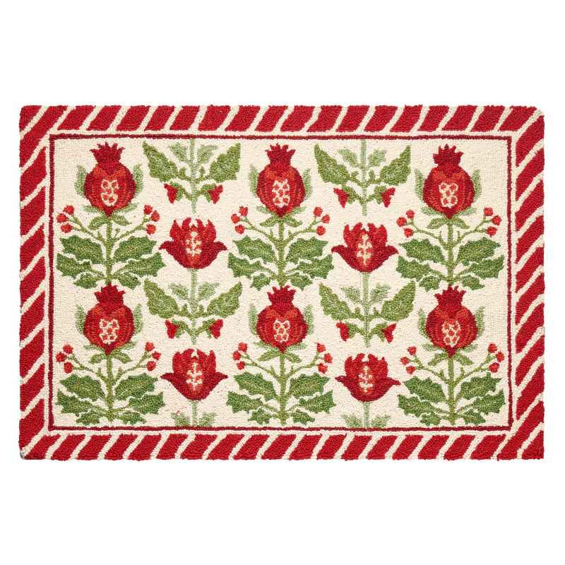 Holiday Mughal Hooked Wool Rug