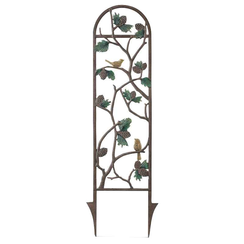 Aluminum Bird and Pinecone Trellis