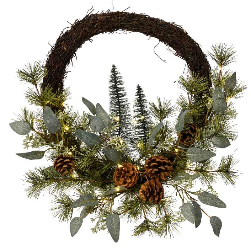 Micro LED Evergreen Wreath