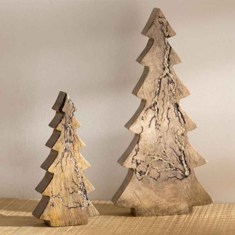 Carved Mango Wood Tree Decor