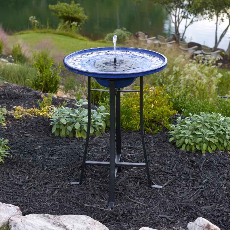 Ravenna IntelliSOLAR Ceramic Birdbath with Remote