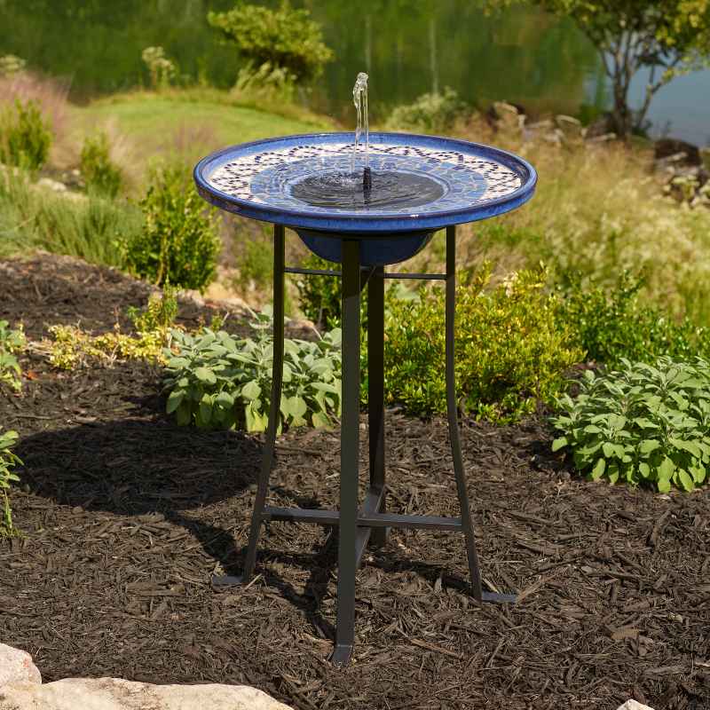 Ravenna IntelliSOLAR Ceramic Birdbath with Remote