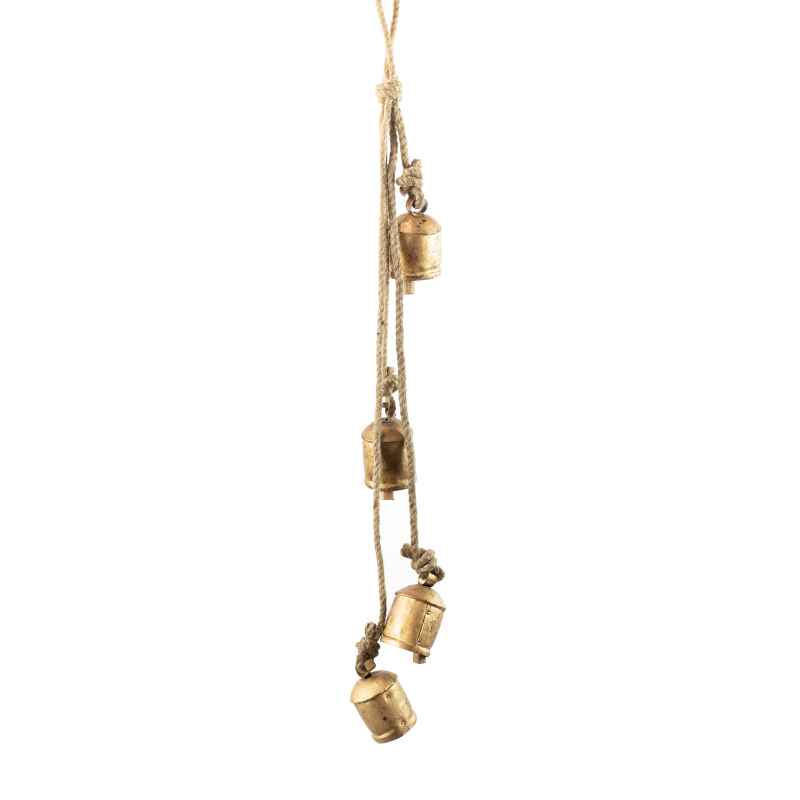 Rustic Iron Hanging Bells On Rope
