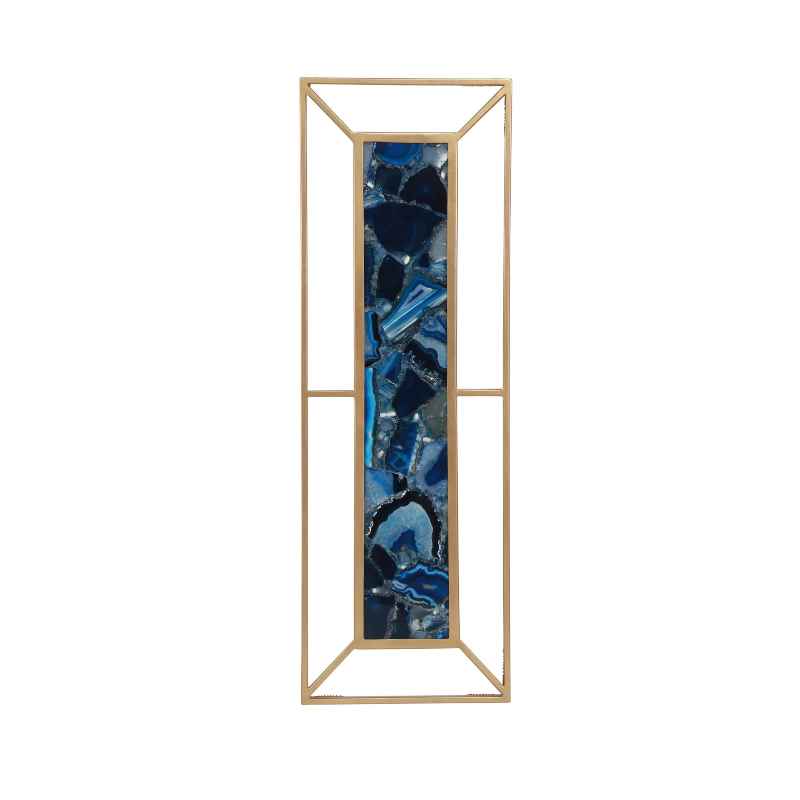 Blue Agate with Gold Frame Wall Decor