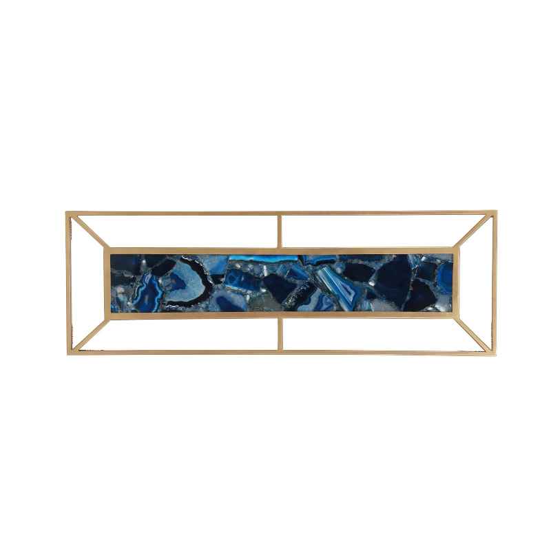Blue Agate with Gold Frame Wall Decor