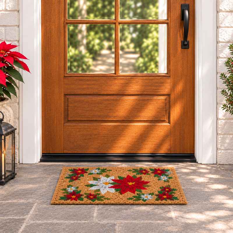 Poinsettia Coir Mat, 18