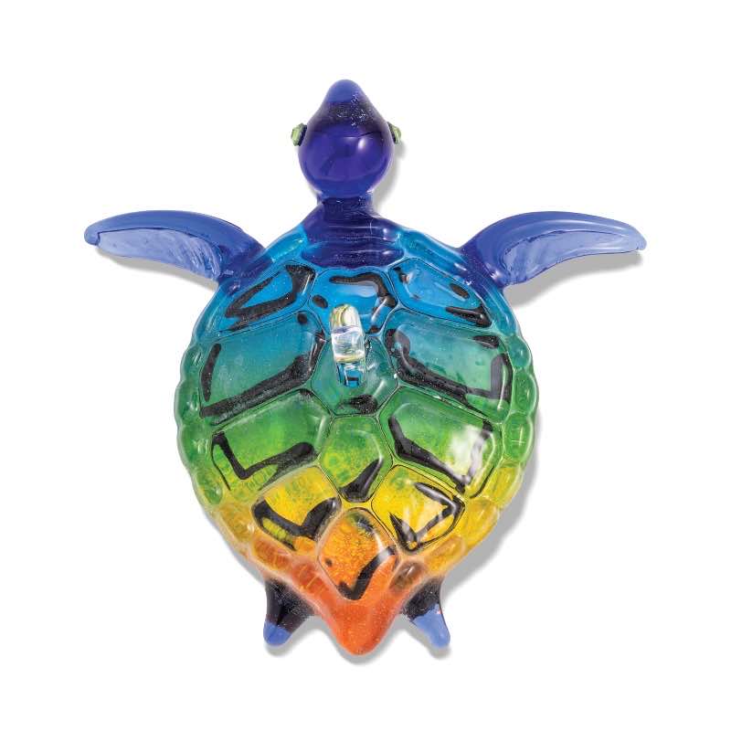 Egyptian Glass Multicolor Sea Turtle Ornament